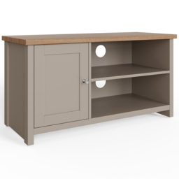 GFW Lancaster Single Door 2 Shelf Grey Small TV Cabinet - Size: 39 x 95 x 49cm - Wilko - thumbnail 3