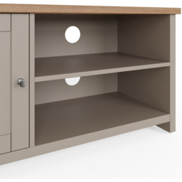 GFW Lancaster Single Door 2 Shelf Grey Small TV Cabinet - Size: 39 x 95 x 49cm - Wilko - thumbnail 6