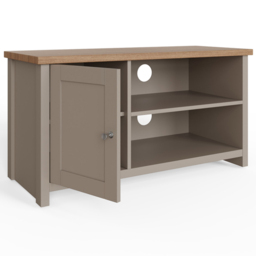 GFW Lancaster Single Door 2 Shelf Grey Small TV Cabinet - Size: 39 x 95 x 49cm - Wilko - thumbnail 4