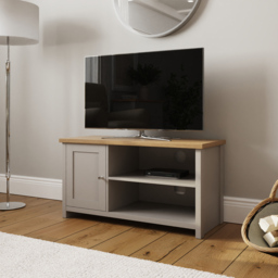 GFW Lancaster Single Door 2 Shelf Grey Small TV Cabinet - Size: 39 x 95 x 49cm - Wilko - thumbnail 7