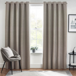 furn. Dawn Grey Thermal Blackout Eyelet Curtain 229 x 137cm - Size: W 137 x D 229cm - Wilko