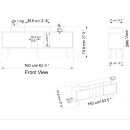 Decorotika Char White and White Marble TV Unit - Size: 70.8 x 160 x 35cm - Wilko - thumbnail 6