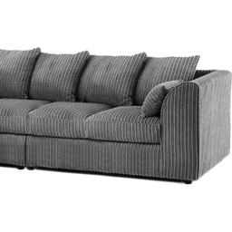 Luxor 4 Seater Grey Jumbo Cord Left Hand Facing Scatter Back L Shaped Corner Sofa Set - Wilko - thumbnail 4