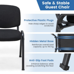 Costway Set of 2 Black Office Chair - Size: 73 x 60 x 49cm - Wilko - thumbnail 4