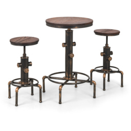 Julian Bowen Rockport Brushed Copper Effect Pipework Bar Table - Size: 2 Seater - Multi - Wilko - thumbnail 4