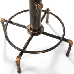 Julian Bowen Rockport Brushed Copper Effect Pipework Bar Table - Size: 2 Seater - Multi - Wilko - thumbnail 7