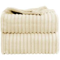 Velosso Bellissima Ivory Plush Throw 305 x 305cm - Size: 305 x 305 x 1cm - Wilko