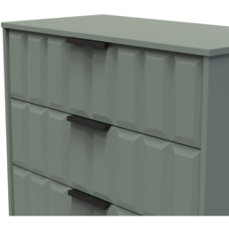 Crowndale New York 3 Drawer Reed Green Deep Chest of Drawers Ready Assembled - Wilko - thumbnail 6