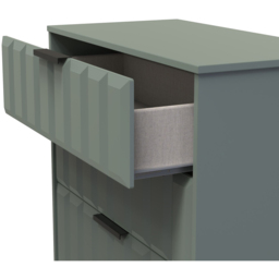 Crowndale New York 3 Drawer Reed Green Deep Chest of Drawers Ready Assembled - Wilko - thumbnail 7