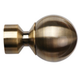 New Edge Blinds 250cm Fixed Length Antique Brass Eyelet Metal Curtain Pole Set with Met Ball Finial - Wilko - thumbnail 3