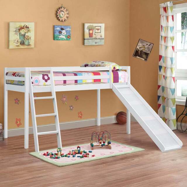 Brooklyn Single White Mid Sleeper Bed with Slide - Habitat - Wilko - image 1