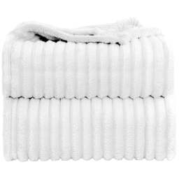 Velosso Bellissima White Plush Throw 305 x 305cm - Size: 305 x 305 x 1cm - Wilko