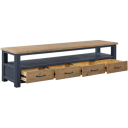 Baumhaus Splash of Blue 4 Drawer Single Shelf Widescreen TV Cabinet - Wilko - thumbnail 4