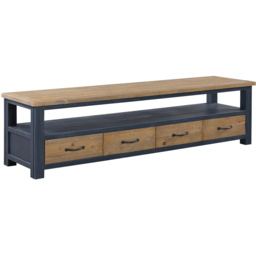 Baumhaus Splash of Blue 4 Drawer Single Shelf Widescreen TV Cabinet - Wilko - thumbnail 3