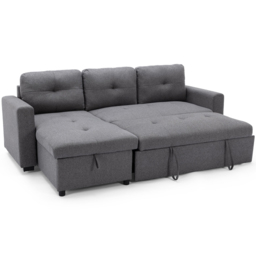 Furniture Online Newport 3 Seater Grey Corner Sofa Bed with Storage - Wilko - thumbnail 6