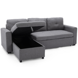 Furniture Online Newport 3 Seater Grey Corner Sofa Bed with Storage - Wilko - thumbnail 7