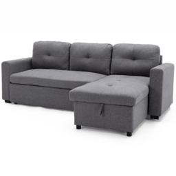 Furniture Online Newport 3 Seater Grey Corner Sofa Bed with Storage - Wilko - thumbnail 5
