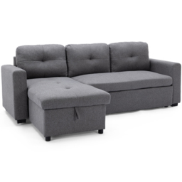 Furniture Online Newport 3 Seater Grey Corner Sofa Bed with Storage - Wilko - thumbnail 3
