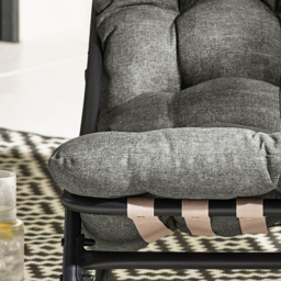 Furniturebox Piasa Black and Grey Outdoor Rocking Chair - Size: 74 x 78 x 105cm - Wilko - thumbnail 4