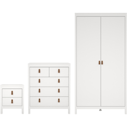 Florence Barcelona White 3 Piece Bedroom Furniture Set - Furniture To Go - Wilko - thumbnail 3