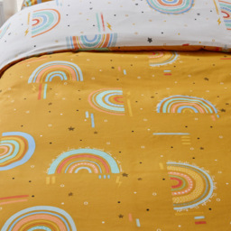 little furn. Rainbow Double Mustard Kids Duvet Cover Set - Yellow - Wilko - thumbnail 4