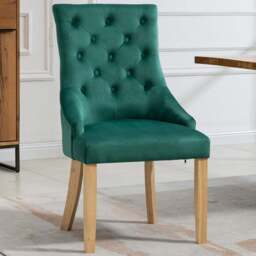 Artemis Home Ravenna Set of 2 Green Velvet Dining Chair - Wilko