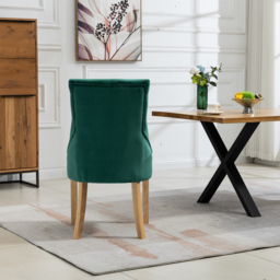 Artemis Home Ravenna Set of 2 Green Velvet Dining Chair - Wilko - thumbnail 7