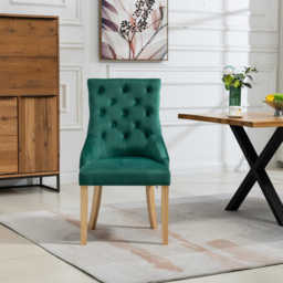 Artemis Home Ravenna Set of 2 Green Velvet Dining Chair - Wilko - thumbnail 3