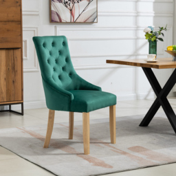 Artemis Home Ravenna Set of 2 Green Velvet Dining Chair - Wilko - thumbnail 4