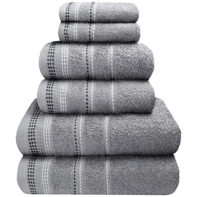 Rapport Home Berkley Embroidered Super Soft Pure Cotton Silver Face Towel - Wilko - image 1