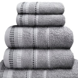 Rapport Home Berkley Embroidered Super Soft Pure Cotton Silver Face Towel - Wilko - thumbnail 3