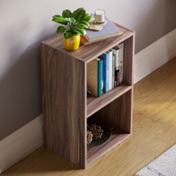 VIDA DESIGNS Oxford 2 Cube Walnut Bookcase - Size: 2 Shelf - Brown - Wilko - thumbnail 5