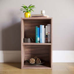 VIDA DESIGNS Oxford 2 Cube Walnut Bookcase - Size: 2 Shelf - Brown - Wilko - thumbnail 4