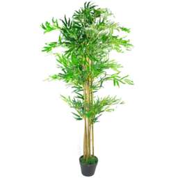 Leaf Bamboo Artificial Plant Pot in Pot 150cm - Size: 150 x 60 x 60cm - Green - Wilko