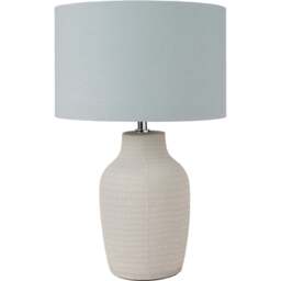 Pacific Lifestyle Kai Duck Egg Textured Ceramic Tall Table Lamp - Blue - Wilko - thumbnail 1