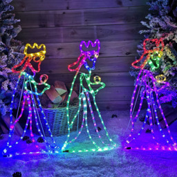 Samuel Alexander 360 Multicolour LED Nativity Three Wise Men Silhouette Rope Light 70cm - Size: 70 x 70 x 10cm - Multi Coloured - Wilko - thumbnail 6
