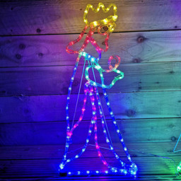 Samuel Alexander 360 Multicolour LED Nativity Three Wise Men Silhouette Rope Light 70cm - Size: 70 x 70 x 10cm - Multi Coloured - Wilko - thumbnail 4