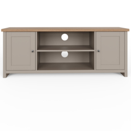 GFW Lancaster 2 Door 2 Shelf Grey Large TV Cabinet - Size: 39 x 130 x 50cm - Wilko - thumbnail 5
