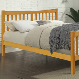 Brooklyn Double Caramel Solid Wooden Country Bed Frame - Cream - Wilko - thumbnail 3