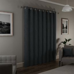 Enhanced Living Austin Blue Plain Thermal Blackout Eyelet Curtains 229 x 229cm - Size: W 229 x D 229cm - Wilko - thumbnail 3