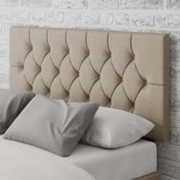 Aspire Furniture Olivier Super King Size Natural Eire Linen Headboard - Cream - Aspire Beds - Wilko