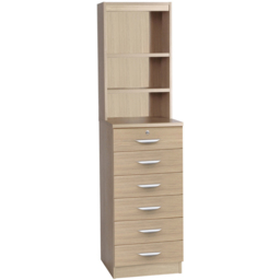 R White Cabinets 6 Drawer 3 Shelf Brown Chest of Drawers with Hutch - Wilko - thumbnail 3