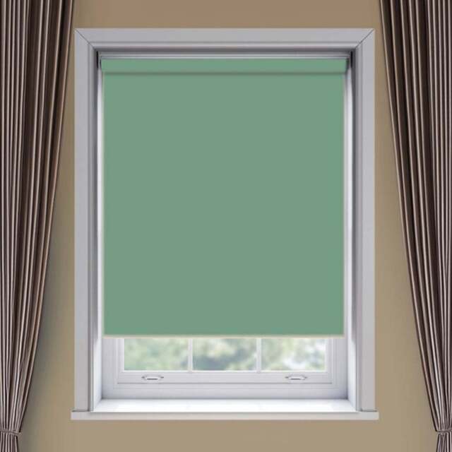 New Edge Blinds Thermal Blackout Roller Blind Basil 145cm - Size: W 145cm x D 170cm - Green - Wilko - image 1