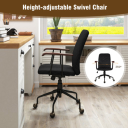 Costway Black Velvet Adjustable Rocking Office Chair - Size: 59 x 56 x 29cm - Wilko - thumbnail 7