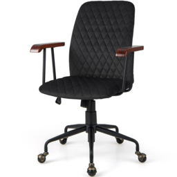Costway Black Velvet Adjustable Rocking Office Chair - Size: 59 x 56 x 29cm - Wilko - thumbnail 3