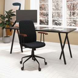 Costway Black Velvet Adjustable Rocking Office Chair - Size: 59 x 56 x 29cm - Wilko - thumbnail 4