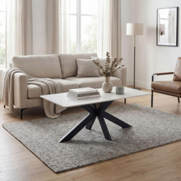 wilko Verona Ceramic Coffee Table - Size: 45 x 110 x 60cm - Ivory - Shankar - thumbnail 7
