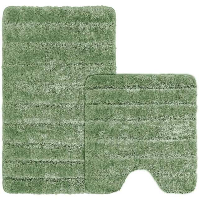 Velosso Lexington Sage Bath Mat Set - Size: 50 x 80 x 1cm - Green - Wilko - image 1