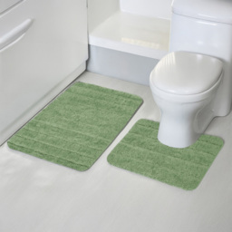 Velosso Lexington Sage Bath Mat Set - Size: 50 x 80 x 1cm - Green - Wilko - thumbnail 3