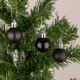 Shatchi Black Shatterproof Bauble 24 Pack - Wilko - thumbnail 3